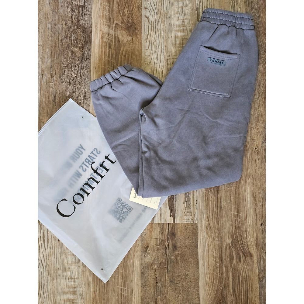 Comfrt Daily Fleece Sweatpants Grey High Waisted Joggers XL Oversized Loungewear - Picture 4 of 4